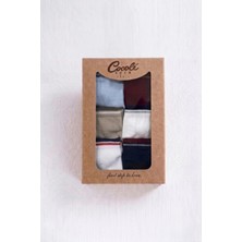 Cocole Socks Erkek Bebek Soket Çorabı Kraft Kutulu 6'lı Set Pamuklu 0-1 Yaş Düz