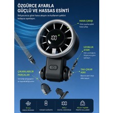 Azurtech Taşınabilir Boyun Askılı Turbo El Vantilatörü 100 Kademeli Dijital Göstergeli Şarjlı Mini Fan