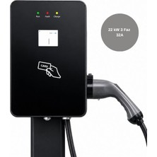 Gümrük Bey Bluesky Cdz-C 22KW Tip 2 Ac Elektrikli Araç Şarj Istasyonu –  3 Fazlı, Su Geçirmez Duvar Tipi