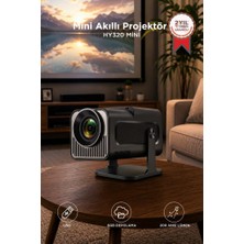 Torima Projeksiyon Cihazı Taşınabilir Ev Sineması Bluetooth Android Akıllı Projektör HY320 Mini Siyah