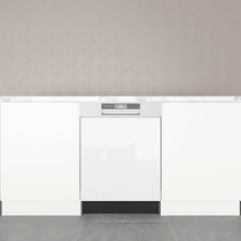 HOMECONOM Yarı Ankastre Bulaşık Makinesi Kapağı 60 cm Parlak Beyaz MDF Lam