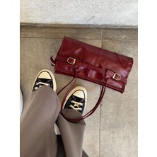 Leva Vinatge Bordo Baget Çanta