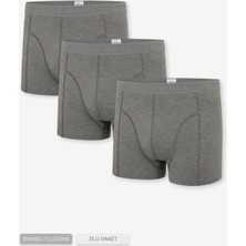 Erkek Gri 3’lü Klasik Bambu Boxer - 25101