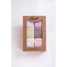 Cocole Socks Kız Bebek Soket Çorabı Kraft Kutulu 6'lı Set Pamuklu 0-1 Yaş Zigzag Kabartma