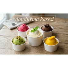 Tabakgroup 130 cc Beyaz Baskısız Karton Dondurma Kasesi - Tatlı ve Ikram Kabı, Frozen Yoğurt Kasesi, Kullan At Dondurma Kabı