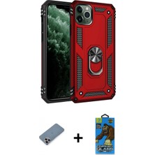 Pileli Store Pilelistore™ iPhone 11 Pro Max Kılıf Ahenk Klasik Koleksiyonu - Siyah 18D Cam Ekran Koruyucu + Metal Kamera Lens Koruma Cam - Mr