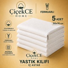 ÇİÇEKCE HOME Yastık Kılıfı Iç Astar -Yastık Şiltesi Fermuarlı Pamuklu Kumaş 50X70 cm 5 Adet