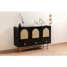 Showdeko Cliff Rattan Metal Ayaklı Konsol G123xY83xD38cm