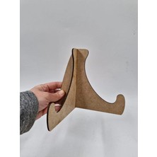 Mu Art Ahşap Ahşap Çerçeve Tabak Sergileme Ayağı Standı Sergi Ayak 15 cm