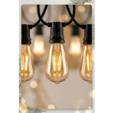 Twin Store 5 Metre Sabit Yanan Modlu 10 Ampul Parti Organizasyon Iç &amp; Dış Mekan 2700K LED Aydınlatma Uzatm
