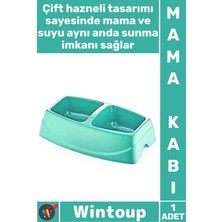 Wintoup #mamakabı Birinci Kalite Plastik Kedi Köpek Su Kabı Dayanıklı Ergonomik Şık Ikili Küçük Mama Kabı