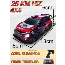 Boratila Toys 2.4ghz 1:22 Ölçek Yedek Tekerli Uzaktan Kumandalı 4 Çeker Full Fonksiyon Işıklı 25 Km Hızlı Drift Rc Araba