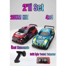 Boratila Toys Uzaktan Kumandalı Araba 2'li Set Şarjlı Işıklı 4x4 Drift Aracı 25KM/H 1:22