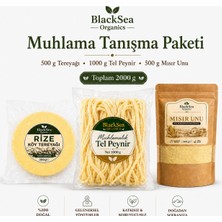 Blacksea Organics Muhlama Tanışma Paketi 2000 G | 1000 G Tel Peynir + 500 G Rize Köy Tereyağı + 500 G Taş Değirmen Mısır Unu