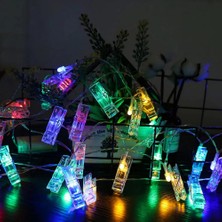 TKÇ GD972 Şerit Pilli Aydınlatma 2 Metre 10 Adet Rgb Mandal LED