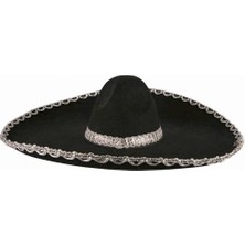 TKÇ Nessiworld Sombrero Meksika Şapkası Mariachi Gümüş Şeritli Yetişkin Boy