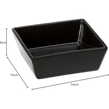 TeknoKapsül Altair 14 Seramik Mama Kabı, 14 x 14 x 5 Cm, 0,5 L, Siyah (3 Paketi)