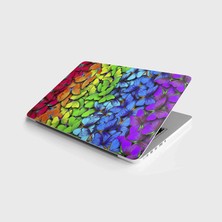 TeknoKapsül Laptop Notebook Pc Kaplama Etiketi Gökkuşağı Kelebekler