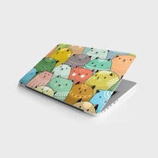 TeknoKapsül Laptop Bilgisayar Notebook Pc Kaplama Etiketi Renkli Kediler