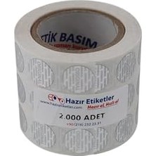 TeknoKapsül Etiketi Pp (Hologramlı) 15MM Çapında 2000 Adet Yan Yana 3 Lü