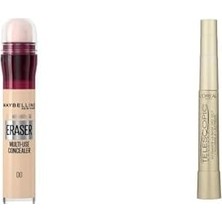 TeknoKapsül New York Anti Age Eraser Kapatıcı, 00 Ivory, 6.8 ml + L'oréal Paris Telescopic Maskara - Siyah