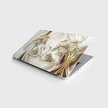 TeknoKapsül Laptop Notebook Pc Kaplama Etiketi Altın Kuğular