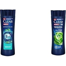 TeknoKapsül Clear Men Seti | 3 In 1 Şampuan & Ferahlatıcı Mentol Etkisi Saç Yüz Vücut Için 350 ml X2 + Şampuan