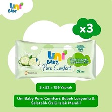 TeknoKapsül Uni Baby Pure Bebek Losyonlu Salatalık Özlü 3X52, Islak Mendil
