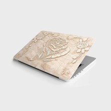 TeknoKapsül Laptop Bilgisayar Notebook Pc Kaplama Etiketi Mermer Çiçek Çizim