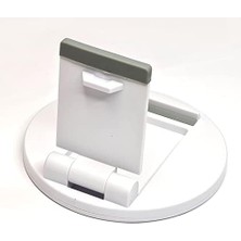 TeknoKapsül Sabitleyici Telefon Tablet Tutucu Stand Aynalı Açılır Kapanır Kapaklı (Beyaz)