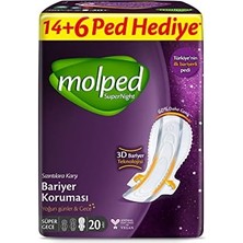 TeknoKapsül Molped Supernight Hijyenik Ped Super Gece Dev Ekonomik 20 Adet
