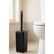 TeknoKapsül Serisi Siyah Banyo Seti, 5 Parça Akrilik Kare 5 Litre Kovası, Sabunluk, Fırçalık Takımı 34 Siya