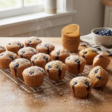 TeknoKapsül 100 Adet Kek Kapsülü Muffin Kalıbı Yanmaz Yapışmaz Yağlı Kağıttan Tek Kullanımlık Fırın Uyumlu Kek