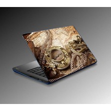 TeknoKapsül Laptop Notebook Pc Kaplama Etiketi Pusula Harita