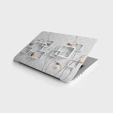 TeknoKapsül Laptop Notebook Pc Kaplama Etiketi Siyah Çiçekler