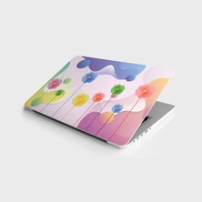 TeknoKapsül Laptop Bilgisayar Notebook Pc Kaplama Etiketi 3D Renkli Çiçekler