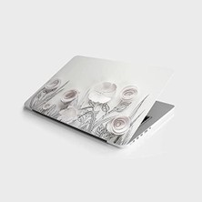 TeknoKapsül Laptop Bilgisayar Notebook Pc Kaplama Etiketi 3D Kağıt Çiçekler