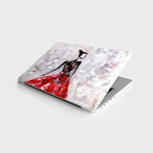 TeknoKapsül Laptop Bilgisayar Notebook Pc Kaplama Etiketi Genç Kadın Yağlıboya