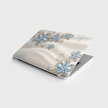 TeknoKapsül Laptop Notebook Pc Kaplama Etiketi Turkuaz Çiçek