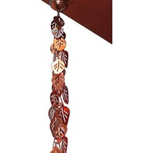 TeknoKapsül Rain Chains 10006 Saf Bakır Basamaklı Yapraklar Yağmur Zinciri, 8-1/2 Metre Uzunluğunda Oluk Için Y