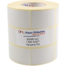 TeknoKapsül Pp Opak Etiket 30MM x 60MM 1500 Adet Yan Yana 3 Lü