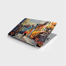 TeknoKapsül Laptop Bilgisayar Notebook Pc Kaplama Etiketi Budapeşte Sokak Yağlıboya