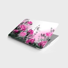 TeknoKapsül Laptop Bilgisayar Notebook Pc Kaplama Etiketi Pembe Güller