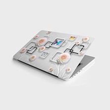 TeknoKapsül Laptop Bilgisayar Notebook Pc Kaplama Etiketi Kare Çiçek