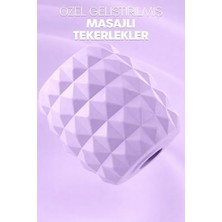 TeknoKapsül Kas Gevşetici Masaj Aleti Tekerlekli Lenf Drenaj Rulosu Bacak Kol Selülit Önleyici Mor