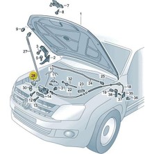 TeknoKapsül Motor Kaput Demiri Alt Lastiği Yuvası 2H0805734A Vw Amarok 2010-2022