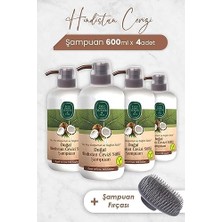 TeknoKapsül Hindistan Cevizi Şampuan 600 ml x 4 Adet Şampuan Fırçası