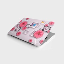 TeknoKapsül Laptop Bilgisayar Notebook Pc Kaplama Etiketi 3D Çiçek