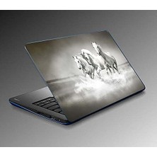 TeknoKapsül Laptop Notebook Pc Kaplama Etiketi Beyaz Atlar