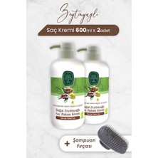 TeknoKapsül Zeytinyağlı Saç Kremi 600 ml x 2 Adet Şampuan Fırçası